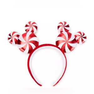 Mickey Mouse Peppermint Swirl Ear Headband for Adults Holiday Christmas Head